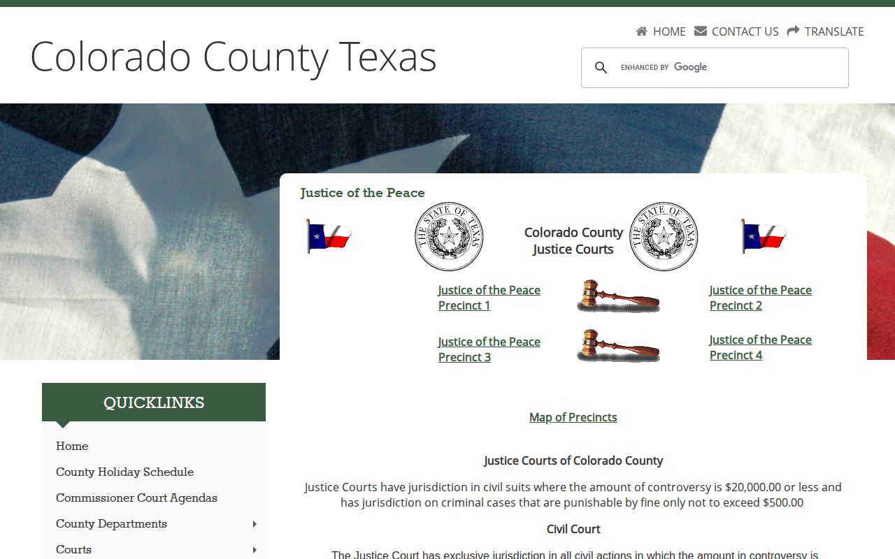 Colorado County justice court directory